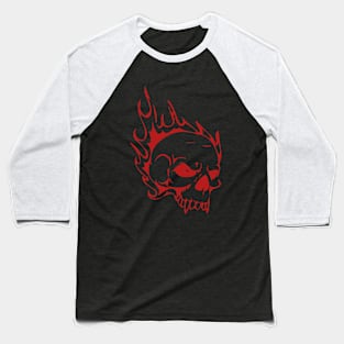 Vampire Skull in Flames Baseball T-Shirt